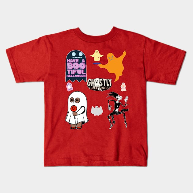 Ghostly greetings Kids T-Shirt by Jo3Designs